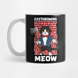 Tuxedo cat and Axe throwing Sport lover gift Mug